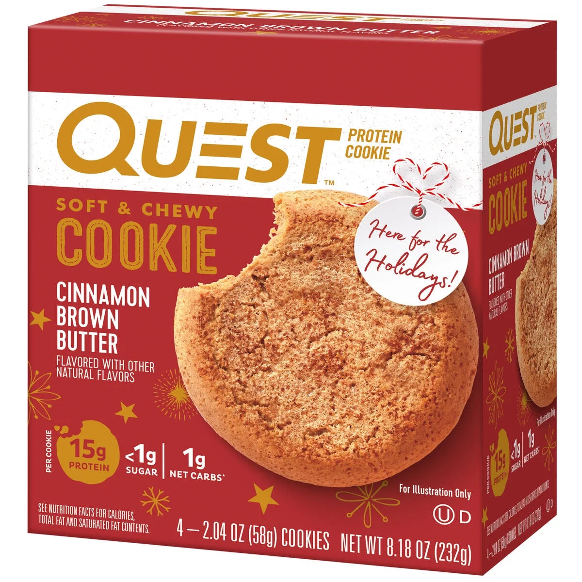 Quest Limited Edition Protein Cookie, Cinnamon Brown Butter Protein Cookie, High Protein, 4 Count