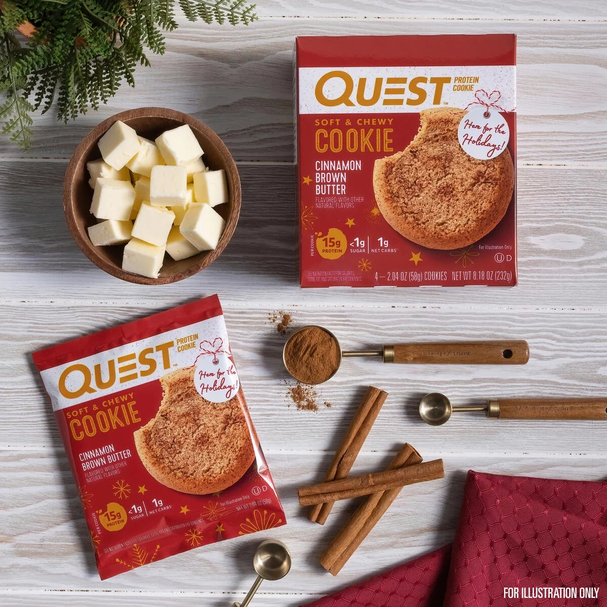 Quest Limited Edition Protein Cookie, Cinnamon Brown Butter Protein Cookie, High Protein, 4 Count