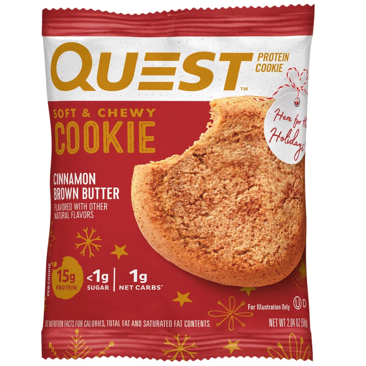 Quest Limited Edition Protein Cookie, Cinnamon Brown Butter Protein Cookie, High Protein, 4 Count
