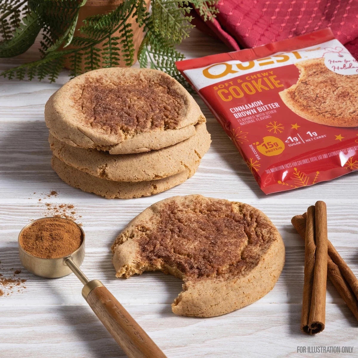 Quest Limited Edition Protein Cookie, Cinnamon Brown Butter Protein Cookie, High Protein, 4 Count