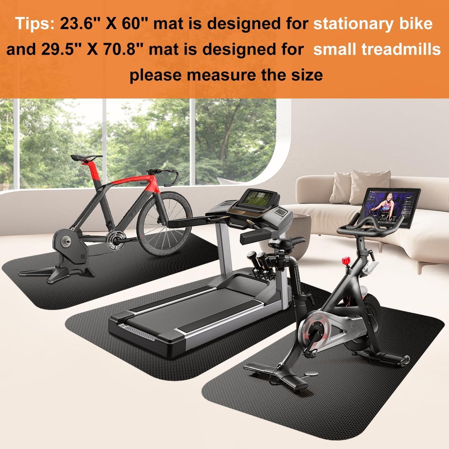 Bike Mat,Treadmill Mat,For Walking Pad,Elliptical