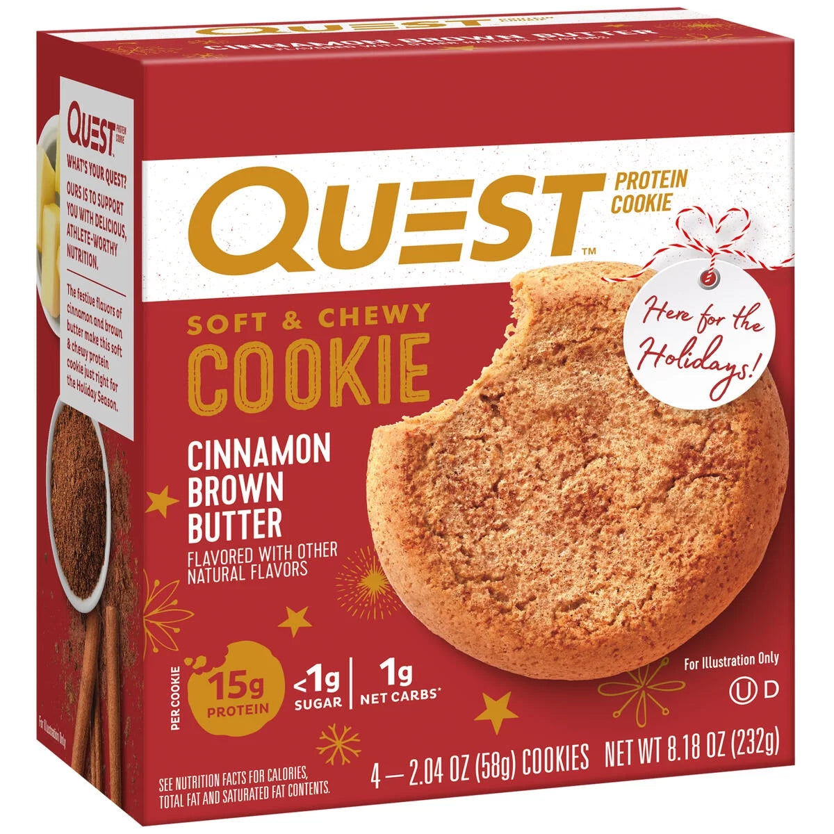 Quest Limited Edition Protein Cookie, Cinnamon Brown Butter Protein Cookie, High Protein, 4 Count
