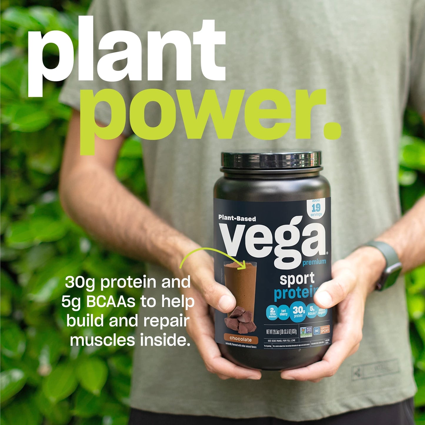 Vega Premium Sport Protein Powder Chocolate 30G Protein 19 Servings Vegan