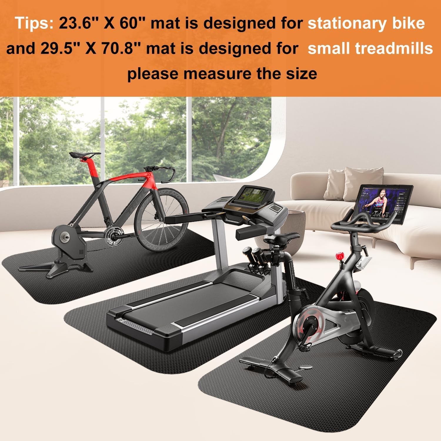 Bike Mat,Treadmill Mat,For Walking Pad,Elliptical