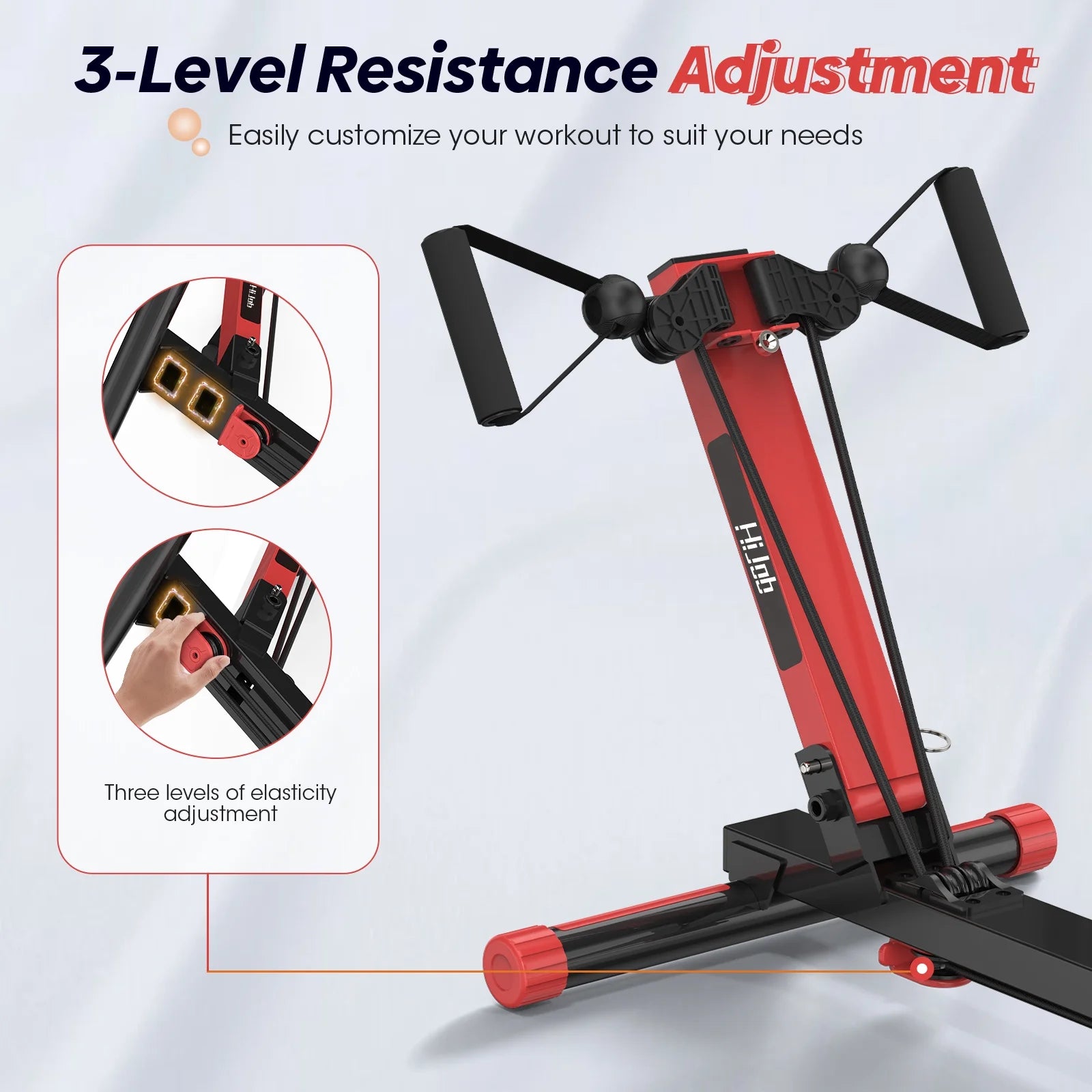 3 in 1 Compact Rowing Machine Workout Equipment with LCD Monitor for Home Office Gym Use