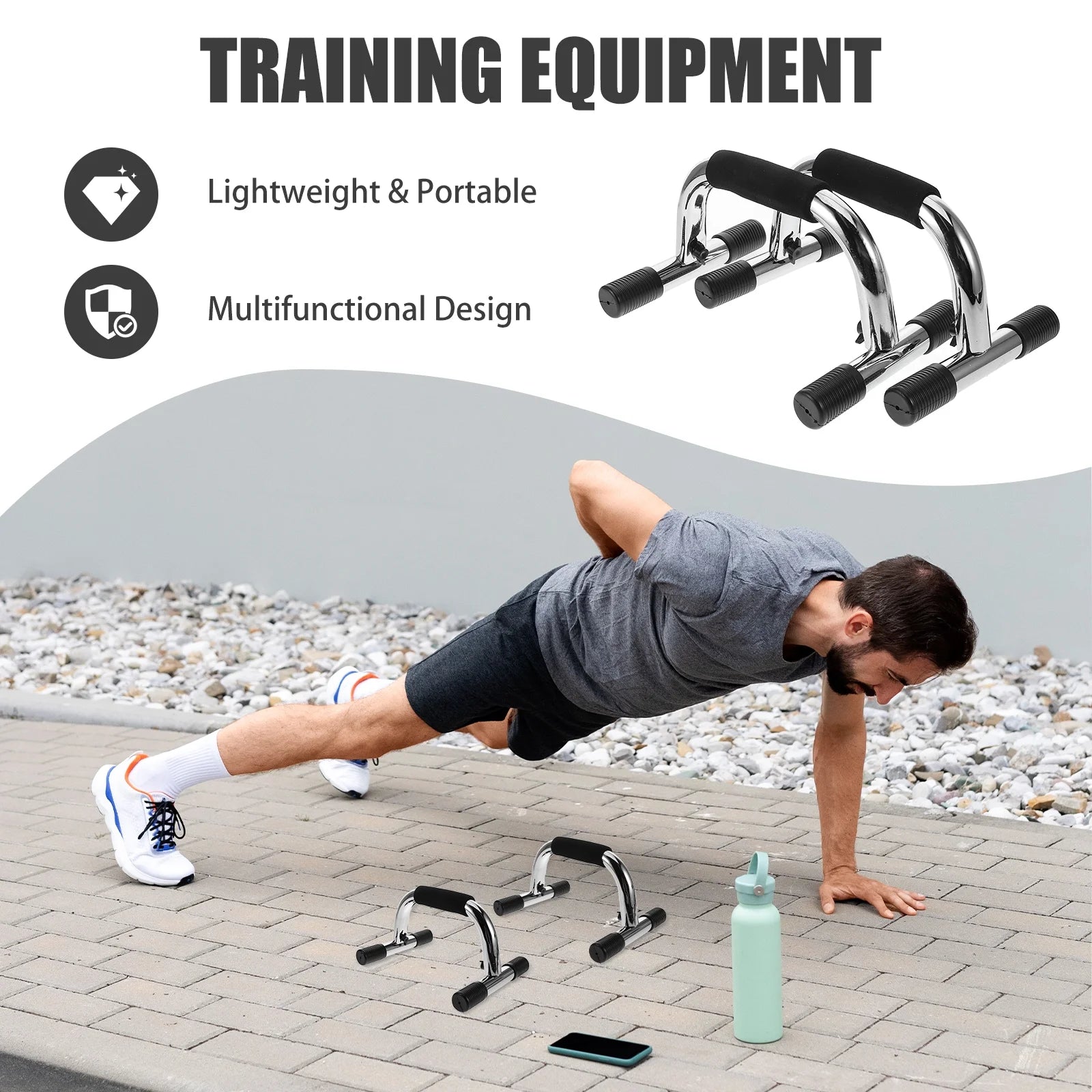 2Pcs Push up Bars Strength Training Workout Stands with Ergonomic Push-Up Bracket Board with Non-Slip Sturdy Structure Portable for Home Fitness Training