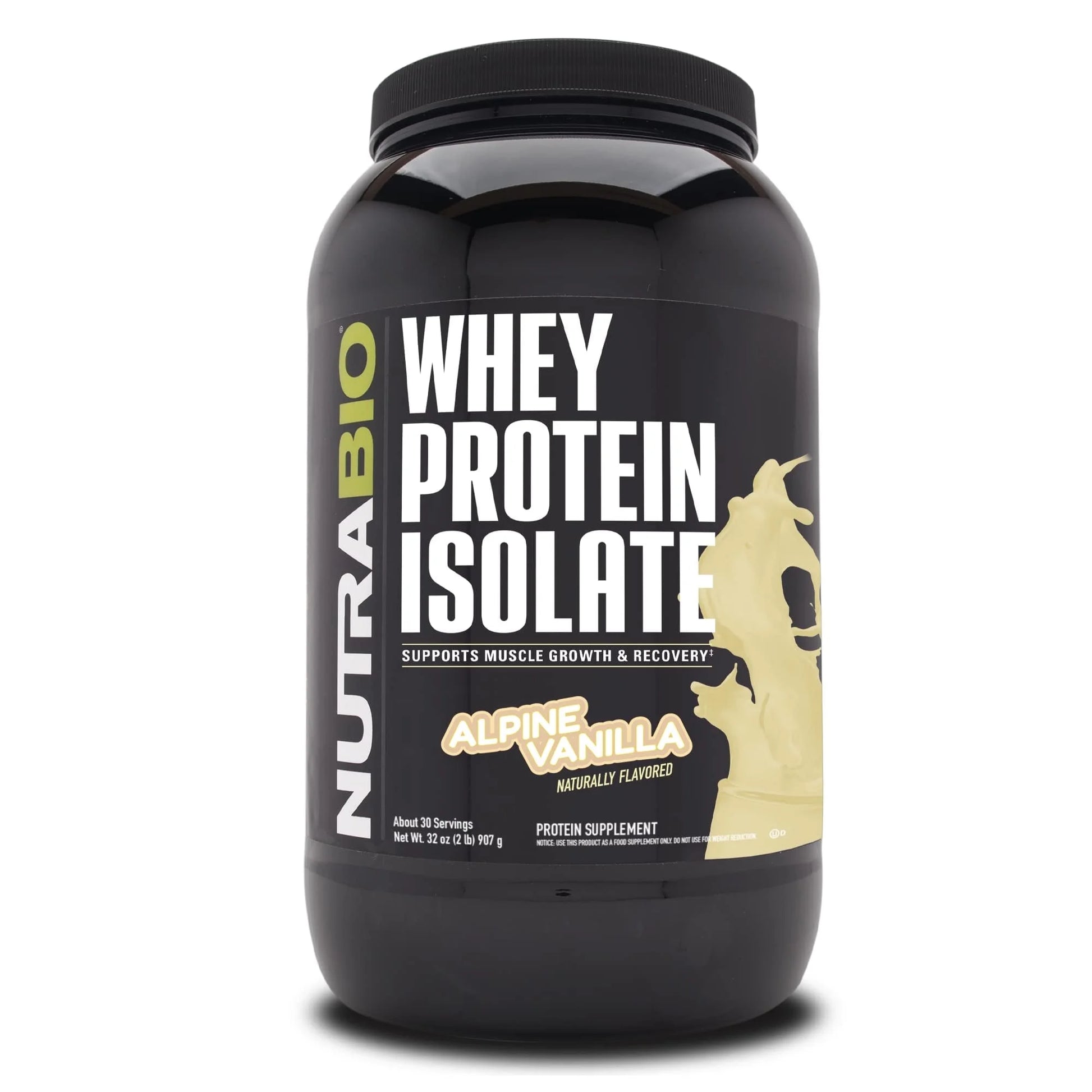 Whey Protein Isolate Powder Supplement – 25G of Protein per Scoop with Complete Amino Acid Profile - Soy and Gluten Free Protein Powder - Zero Fillers and Non-Gmo - Alpine Vanilla - 2 Lbs